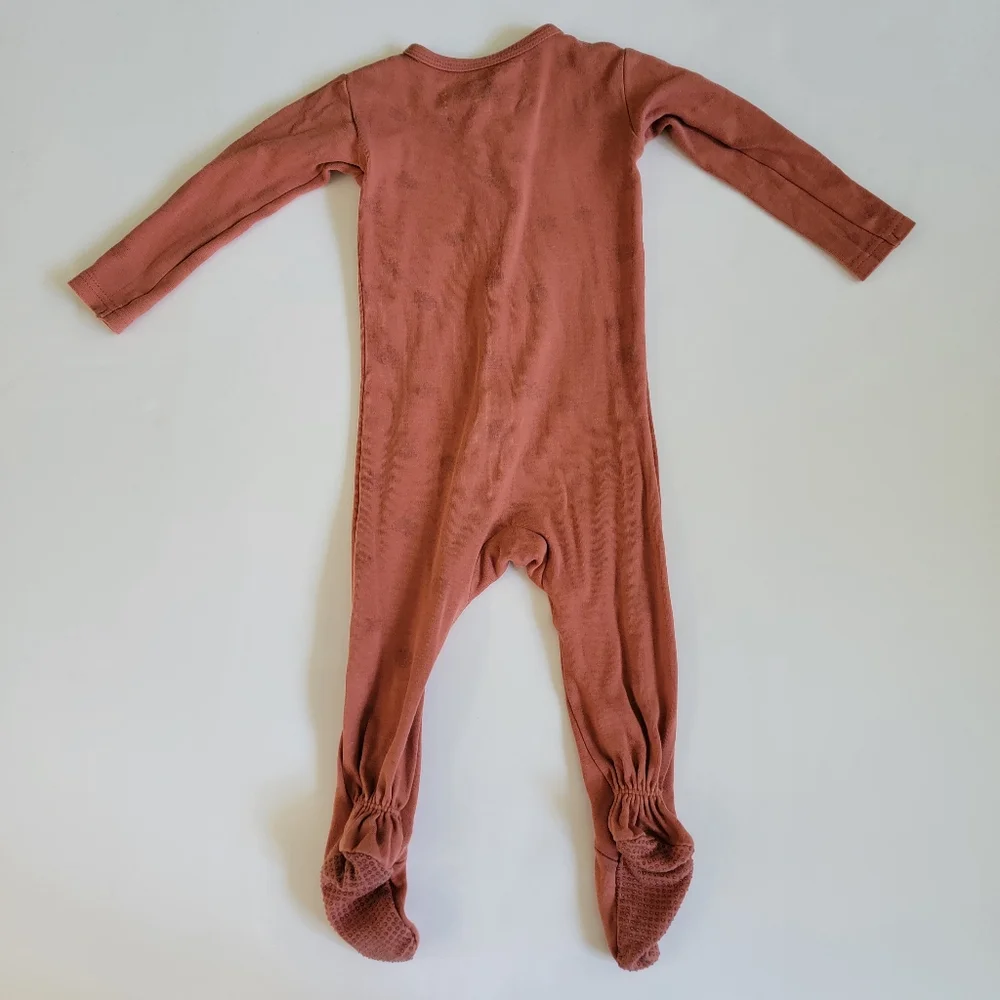 12-18M L'ovedbaby Rust Pinecone Zipper Footie - Picture 6 of 6
